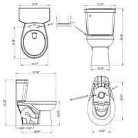White Boide Single Flush WC školjki model sa sporim zatvaračem