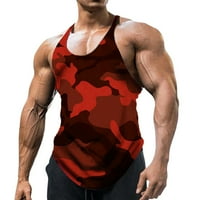 Mens Tank Top Beach Suha Fit Uneck Camouflage Vanjska sportska fitness jakna Nosite muške majice bez