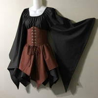 Za ženske haljine trube irske košulje s korzetom Tradicionalna haljina Žene Gothic Retro dugih rukava