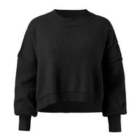 Tosmy džemperi za žene Ženski džemper za posade Čvrsta boja Duks sa labavim pulover vrhovima za žene