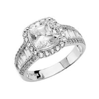 Jewels 14k bijelo zlato Kubična cirkonija CZ Zaručnička prstena veličine 7