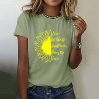 Beppter Plus veličine za žene Ljetne vrhove za ženska suncokret ljetna majica plus veličina labava bluza