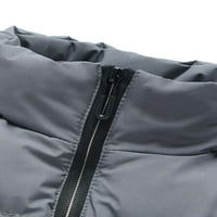 Paille Muška odjeća Potpuni zip prsluk kaput bez rukava Modna jakna Vest Sivi XL