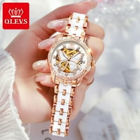 Pravi Olevs Automatski mehanički sat za žene skelet Switzerland Luksuzna brend dame ručni sat vjenčani poklon za žensko