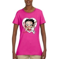 Divlji bobby betty boop srce puhanje poljupca pas betty boop ženska majica, Fuschia, 3x-velika