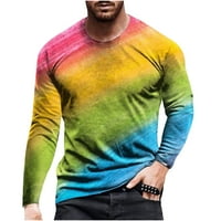 Tie Dye T majice Muškarci Slim Fit Okrugli vrat Velika majica s dugim rukavima 3D Print Graphic Tees Hipster Tops Streetwear