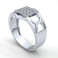 Originalna 0,5CT okrugla rez dijamant muški modernim angažmanom godišnjice prsten od punog 10k ruža,