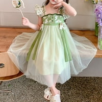 Njshnmn Elegantna dječja haljina za djevojčice za djecuše od vjenčanja, 90, zelena