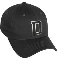 Daxton Classic 3D varsity bijeli crni početni a do z slova Baseball Cap Hat Hat, crna šešir slovo D