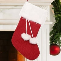 Vanjske crvene i sive božićne čarape Xmas Božićne čarape Viseći ukrase bombonske poklon torbe za božićne