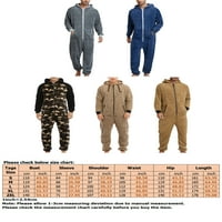 Capreze Muške pidžame s dugim rukavima kamuflažnim printom bodi, mekana pijama sa kapuljačom Fleece