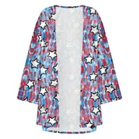 Borniu ženske zimske odjeće cvjetni print lisnatni rukavac kimono kardigan labav šifon pokrov povremenog bluza odozgo