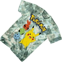 Pokemon Muns Pikachu Game Game - Moram uhvatiti sve - Zvanična majica Tie Dye majica Siva Tie Dye, Veliki