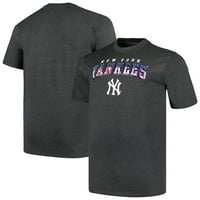 Muški profil Heather Carcoal New York Yankees Big & Visoka američka majica