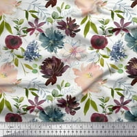 Soimoi bijeli poliester Crepe listovi tkanine i boion cvjetni ispis dekor tkanina tiskana pored dvorišta