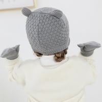Vučena dječja dječja šešira 0-mjeseci zimske dječje dječje pletene šeširne vunene rukavice, crvene