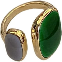 Podesivi nakit za otvaranje prstena Izvrsni japansko stil geometrijski prsten - zelena