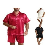 Muška mrlja od svilene pidžame setovi za spavanje modernog stila mekanog udobnog satenskom noćnom suzom