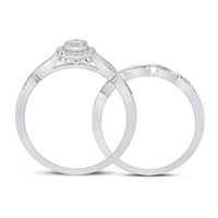 10k bijelo zlato baguette Diamond Bridal Wedding Ring Set CTTW
