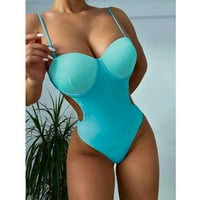 Honeeladyy Trodijelni odijelo Ženska zavoja Čvrsti atraktivni bikini push-up podstavljeni kupaći kostimi
