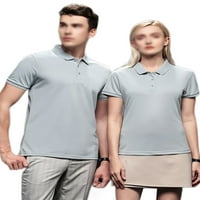 Sanviglor Mens T majica rever vrat Polo majica kratki rukav Tee Classic Fit Pulover Trčanje majica Grey XL