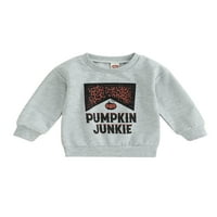 Inevenn Halloween odjeća za djevojke dječake Pumpkin slovo Ispis dječjih pulovera dukseri