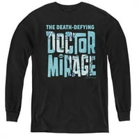 Trevco Doctor Mirage & Ligh Logo Mladska majica s dugim rukavima, Crna - Srednja