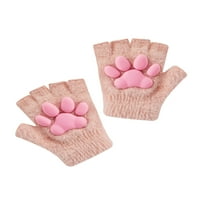 Ehfomius ženske rukavice za mačke šape, plišane rukavice bez prstiju sa jastučićima od mačenih šapa