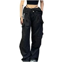 Hanas žene labave teretne pantalone hip hop sportske hlače nacrtavaju labave ležerne hlače sa širokim nogama
