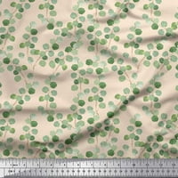 Soimoi zeleni pamučni kambrični list listova od lišća ispis tkanine sa širokim dvorištem