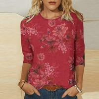 Košulje s dugim rukavima za žensko odobrenje plus veličine Ženska tiskana labava majica rukava bluza