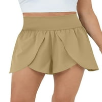 Luxplum ženske joge kratke ljetne kratke hlače od kratkih kratkih kratkih hlača vruće hlače vreća za trčanje mini pantalona Deep Khaki XS