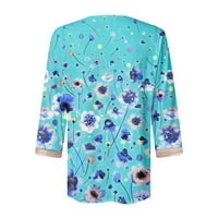 Dianli Ljetni vrhovi za žene Trendy cvjetni print ženska slatka boja patchwork čipkavice šuplje bluza