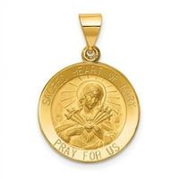 14k polirani i satensko sveto srce medalje Mary Medalja