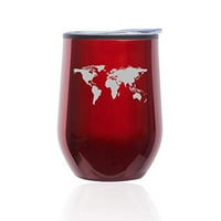 Nepredlebna vina Tumbler Coffer Travel Pull Glass sa lidom World Map