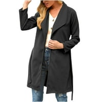 Zimske jakne za žene Ležerne prilike za toplu kaput rever crni xl