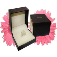 Veliki Black Diamond zaručnički prsten 14k bijelo zlato 3. Carat Tw