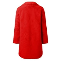SNGXGN ženska jakna s dugim rukavima kaput zimska jakna za odjeću žene, crvene, veličine 2xl