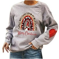 Ženski džemper Ženska moda Sretan božićni tisak dugim rukavima s kapuljačom s kapuljačom Ležerni bluza