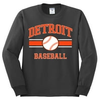 Divlji Bobby City of Detroit bejzbol Fantasy Fan Sports Muška majica dugih rukava, ugljen, veliki