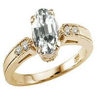 Tommaso dizajn originalni bijeli topaz prsten u kT žutoj veličini zlata ženka odrasla osoba