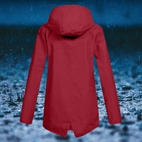 NJSHNMN PLUS Veličina Kišne jakne za žene Lagani vodootporni kišni kaput dugačak kapuljač na otvorenom