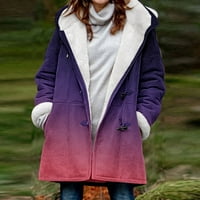Drpgunly zimski kaputi za žene, ležerni labavi blještavi runoviti krug plus dugi kaput dugi kaputi za žene, djevojke 'gorske odjeće Jakne i kaputi Purple 4xl