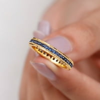 Laboratorija je stvorila plavu safir vječni prsten za vječnost, 14k žuto zlato, SAD 6.00
