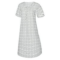 Ženske haljine kratki rukav Dužina koljena Ležerne prilike Polka Dot A-line Ljetna okrugla izrez Haljina bijela 3xl