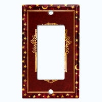 Metalna ploča za preklopni tanjur elegantan zlatni okvir svijeće Zvjezdani mjesec maroon FRA034