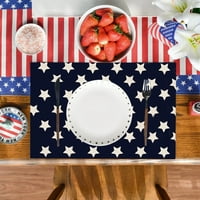 Wendunide Domaćin i kuhinja Patriotska zvijezda Placemats za trpezarijski stol 4. jula Dan Memorijal