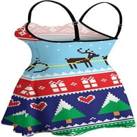 Božićni skakač ili džemper za žene Mini haljina bez rukava na plaži Sunderss print