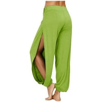 Shomport Yoga pantalone za žene s malim strukom širokim nogama Split Slit Summer Ležerne vježbe