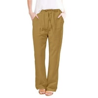 Pseurrlt Ljetne ženske ženske pantalone labave sa džepovima Ženske dno su pune boje casual gamaše